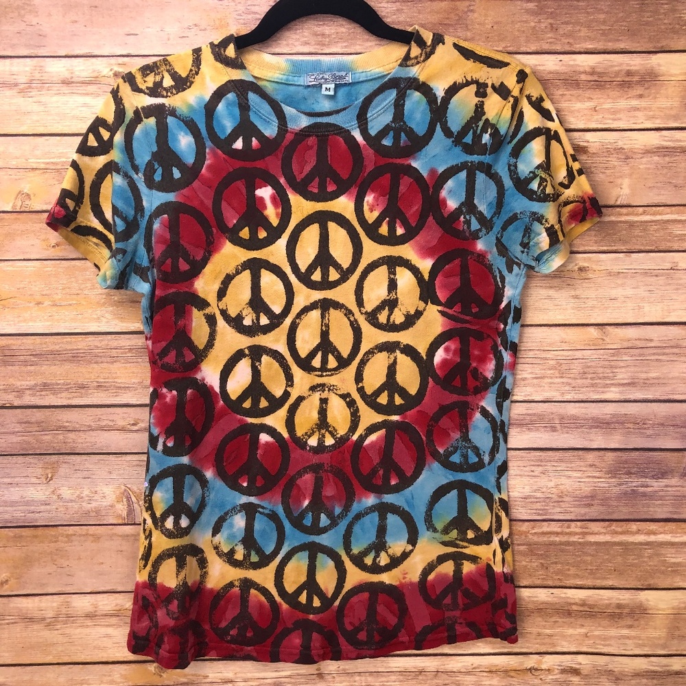 Lucky Brand Tie Dye Peace Graphic Tee